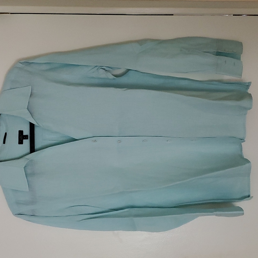 Talbots, size 16, teal, linen, blouse